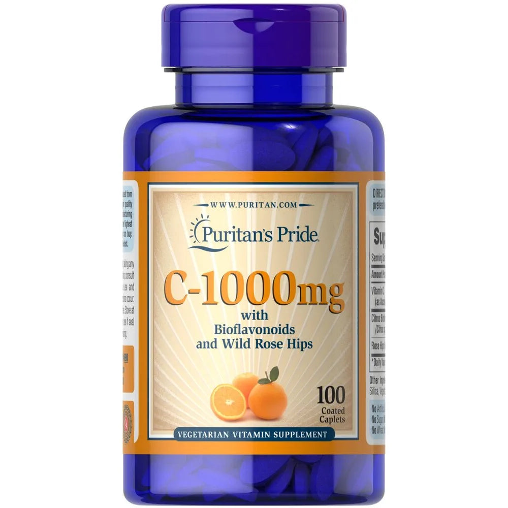 C-1000 With Bioflavonoids And Wild Rose Hips [Puritan's Pride] 1000mg Caplets x100